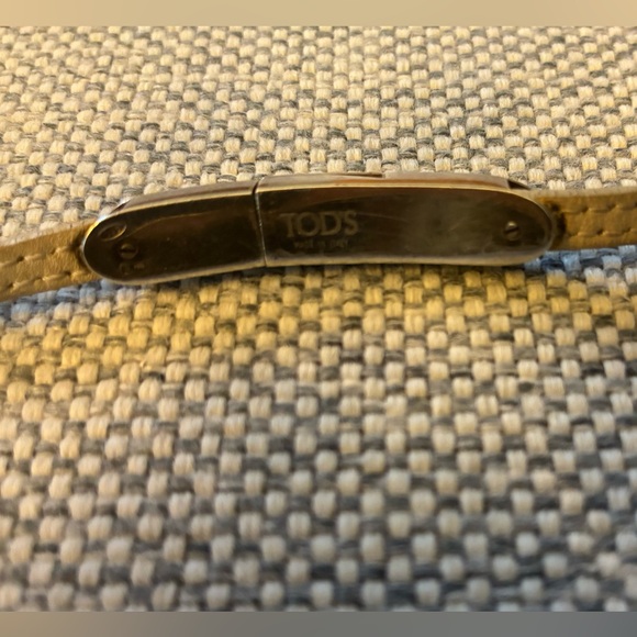 TOD'S Silver Leather Wrap Around Bracelet - Picture 3 of 5